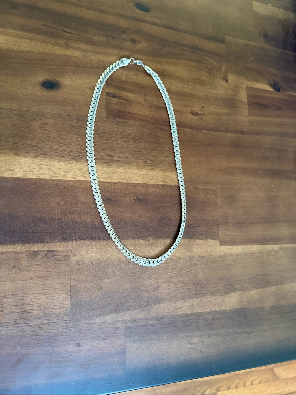 Men's Silver Cuban Link Chain Necklace - Polished Stainless Steel